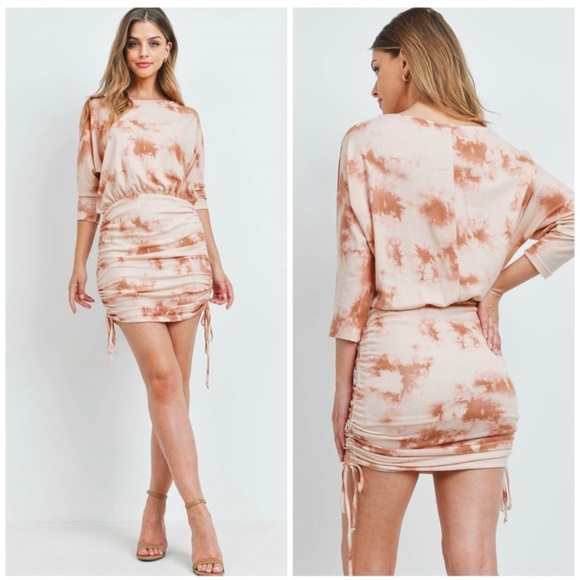 Tie dye ruched detail dress - Picture 4 of 5